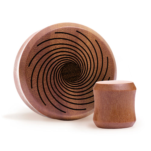 Vortex Spiral Plug / Gauge - Saba Wood | Flat Faced Double Flare