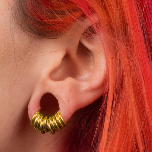 Ring Stack for Stretched Ears, Gold, Titanium, Small - 20 Rings